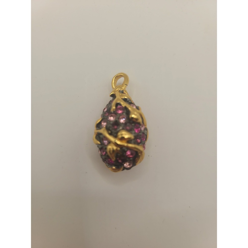 Joan Rivers Blackberry Berry Pink/Purple Rhinestone Egg Pendant